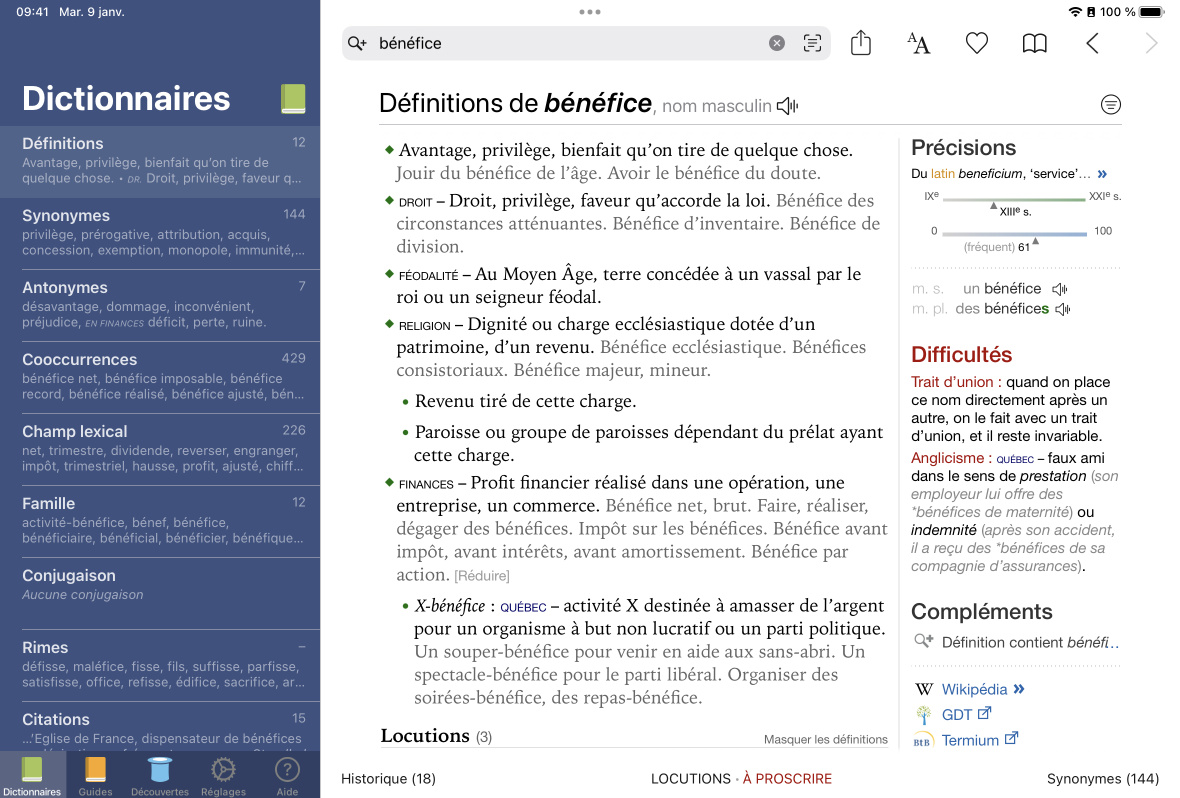 Dictionnaires d’Antidote Mobile